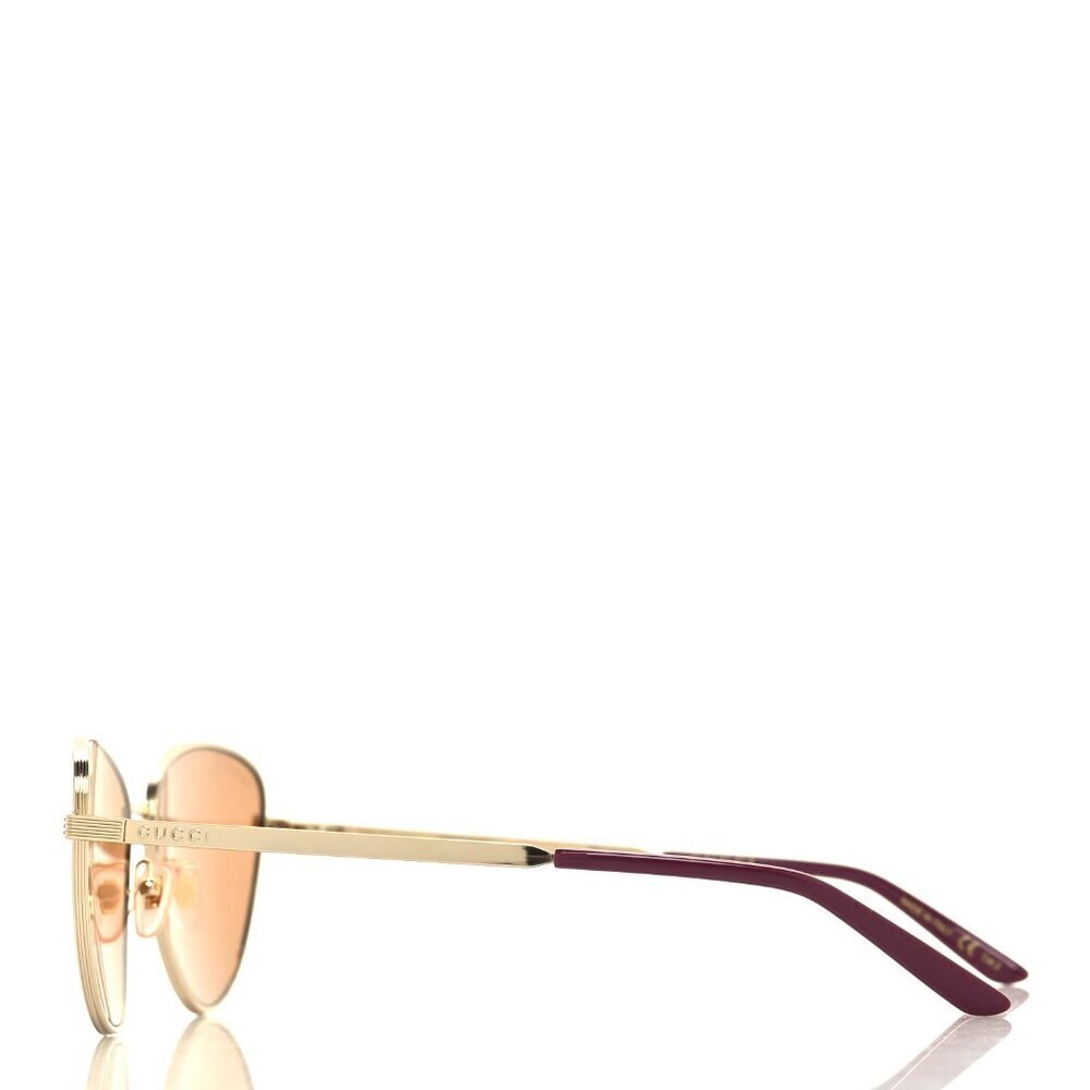 NNWT Gucci GG0803S-002 Gold Cat Eye 58mm Sunglasses - Picture 5 of 13